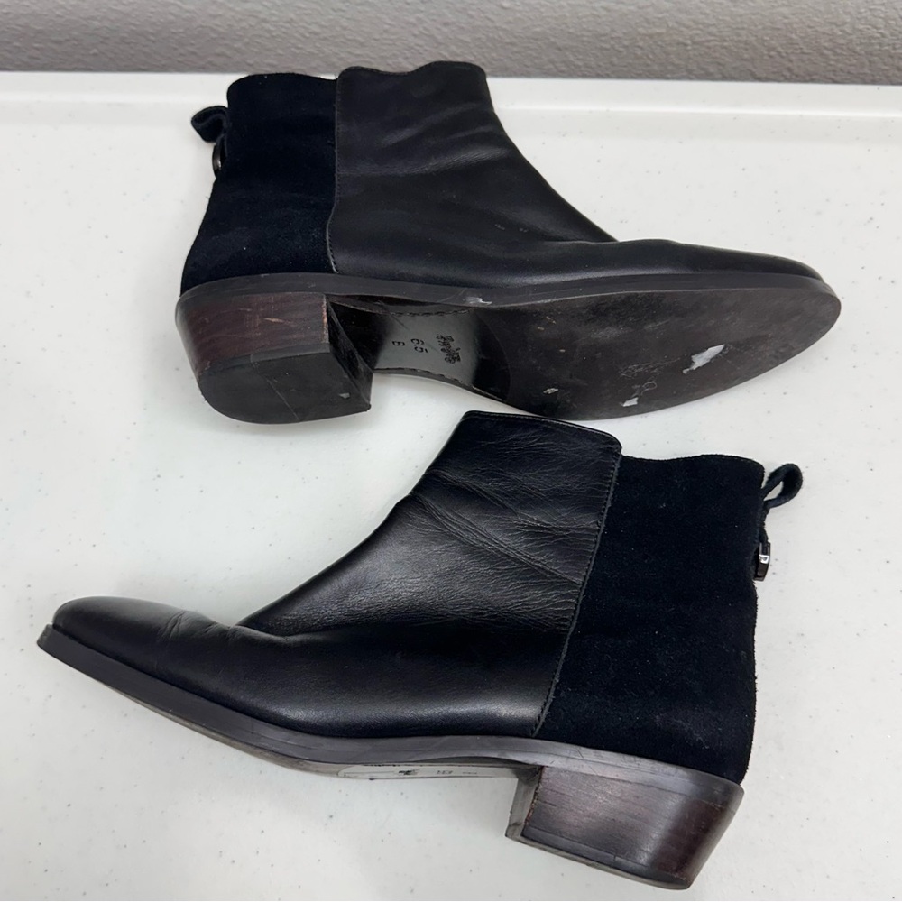 Coach Carmen Boots Size 6.5 B Black Leather Suede Low Heel - Picture 5 of 10